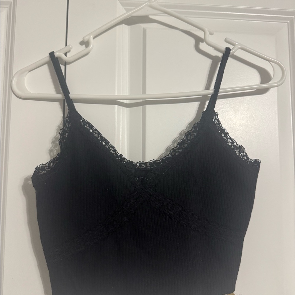 Aeropostale Black Lace Detail Top